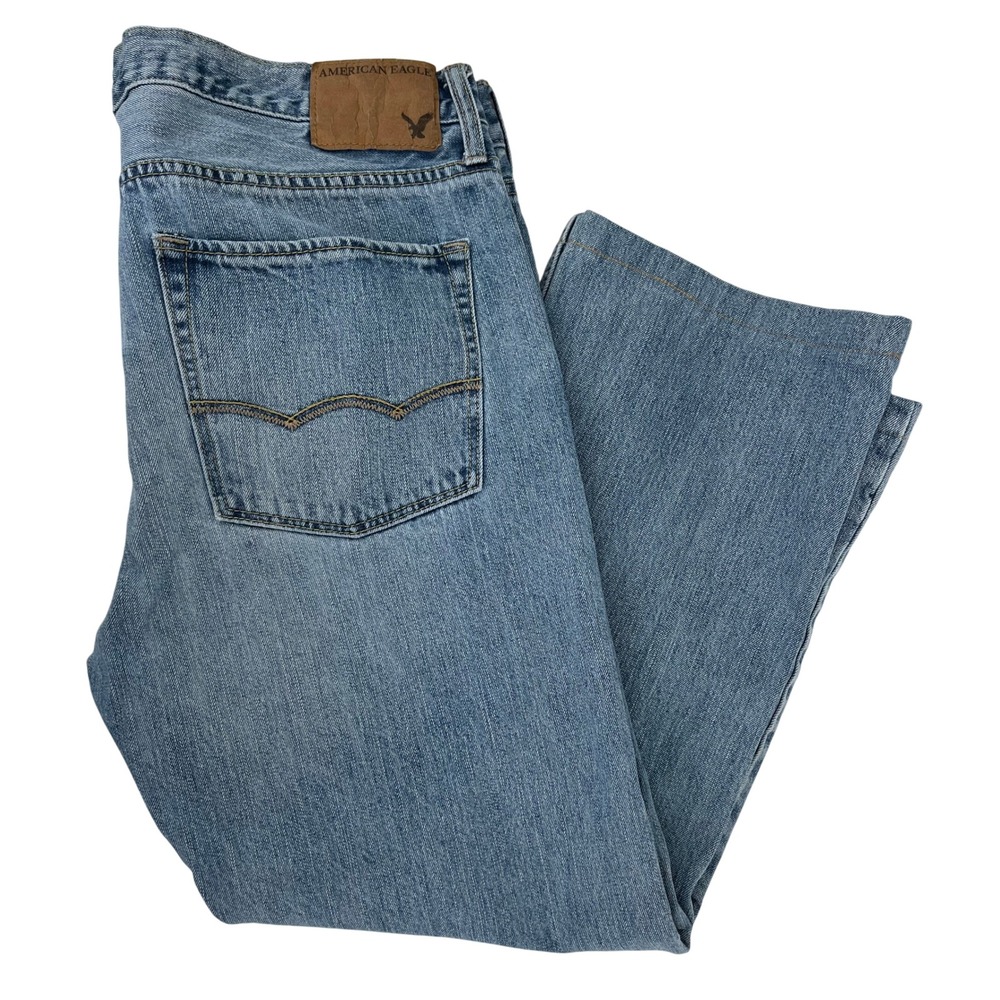 American Eagle Outfitters Mens Jeans Light Wash Boot Cut Size 34x26 (ACTUAL)‎